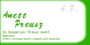 anett preusz business card